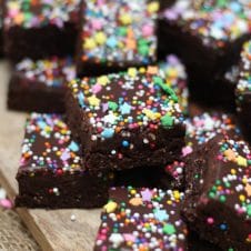 These Rainbow No Bake Brownies are perfect Vegan and Gluten Free Desserts for getting your chocolate fix any night of the week.