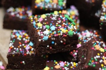 These Rainbow No Bake Brownies are perfect Vegan and Gluten Free Desserts for getting your chocolate fix any night of the week.