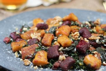 This Gluten Free Beet Gnocchi with Brown Butter Rainbow Chard is an elegant vegetarian holiday Christmas main dish.