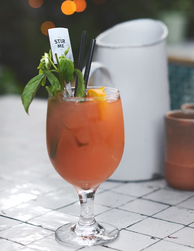 cocktail in a wine glass