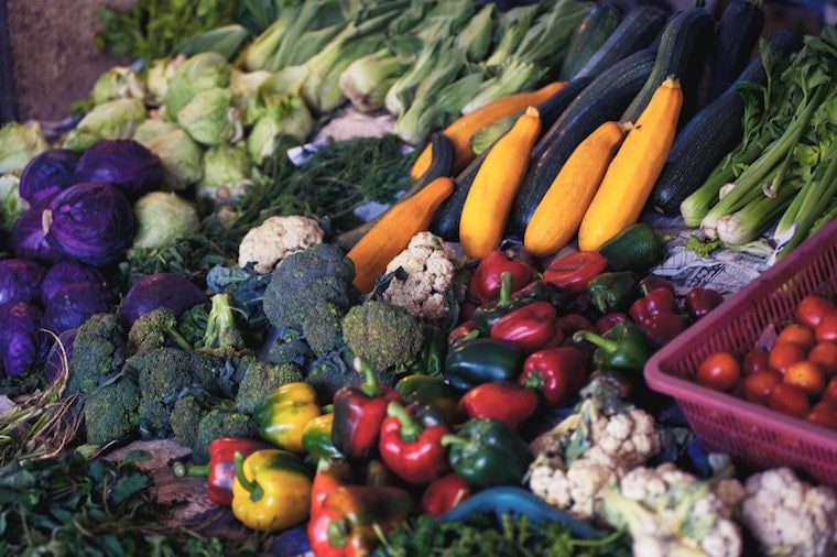 colourful fruits and vegetables