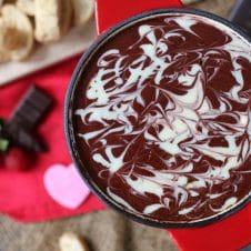 This Healthy Red Velvet Fondue is a perfect Gluten Free and Red Food Dye Free treat for Valentine’s Day that your sweetie will love!