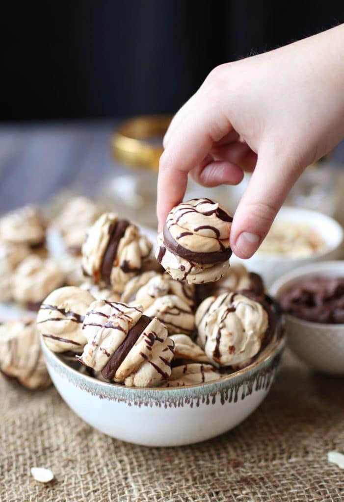 Gluten Free Almond Cherry Chocolate Meringue Cookies with Dairy Free