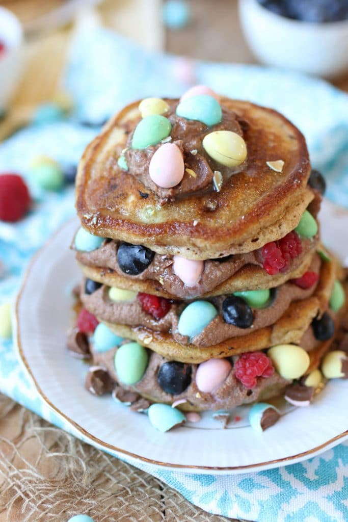 Mini Egg Gluten Free Protein Pancakes Healthy Easter Brunch Recipes Abbey's Kitchen