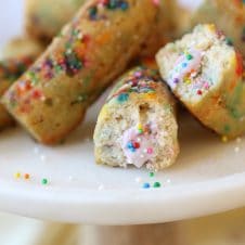 These Gluten Free Rainbow Twinkies with Strawberry Protein Cream Filling are the better-for-you version of everyones beloved childhood treat!