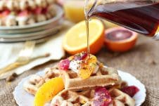 These Vegan Orange Poppyseed Waffles are the perfect Healthy Mother's Day Brunch recipe that are packed with fibre and natural sweetness!