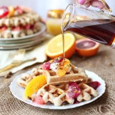 These Vegan Orange Poppyseed Waffles are the perfect Healthy Mother's Day Brunch recipe that are packed with fibre and natural sweetness!