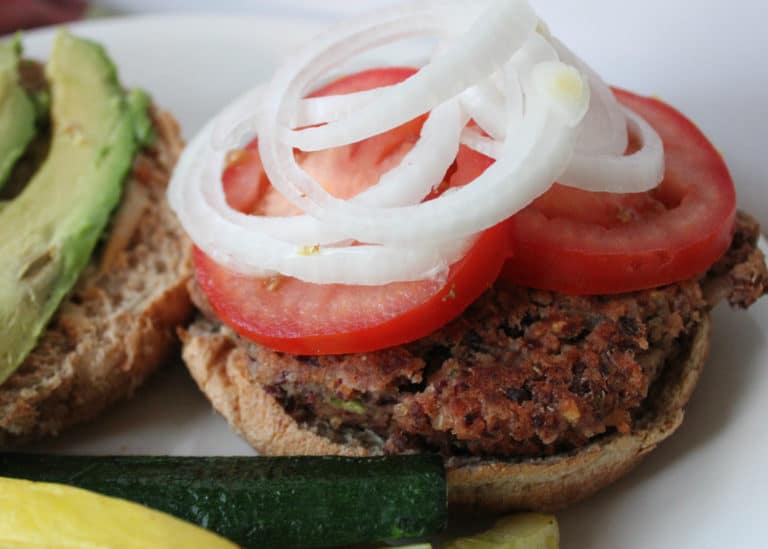 Kidney bean and quinoa veggie burgers. 