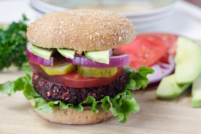 Black bean beet burger.