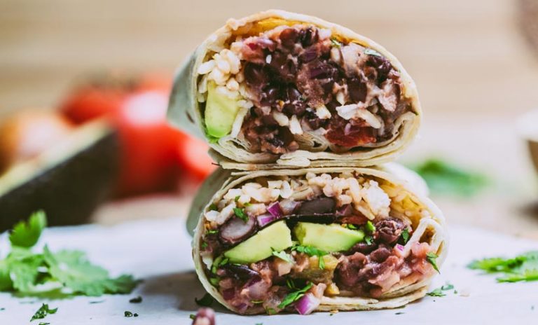 Black bean burrito. 