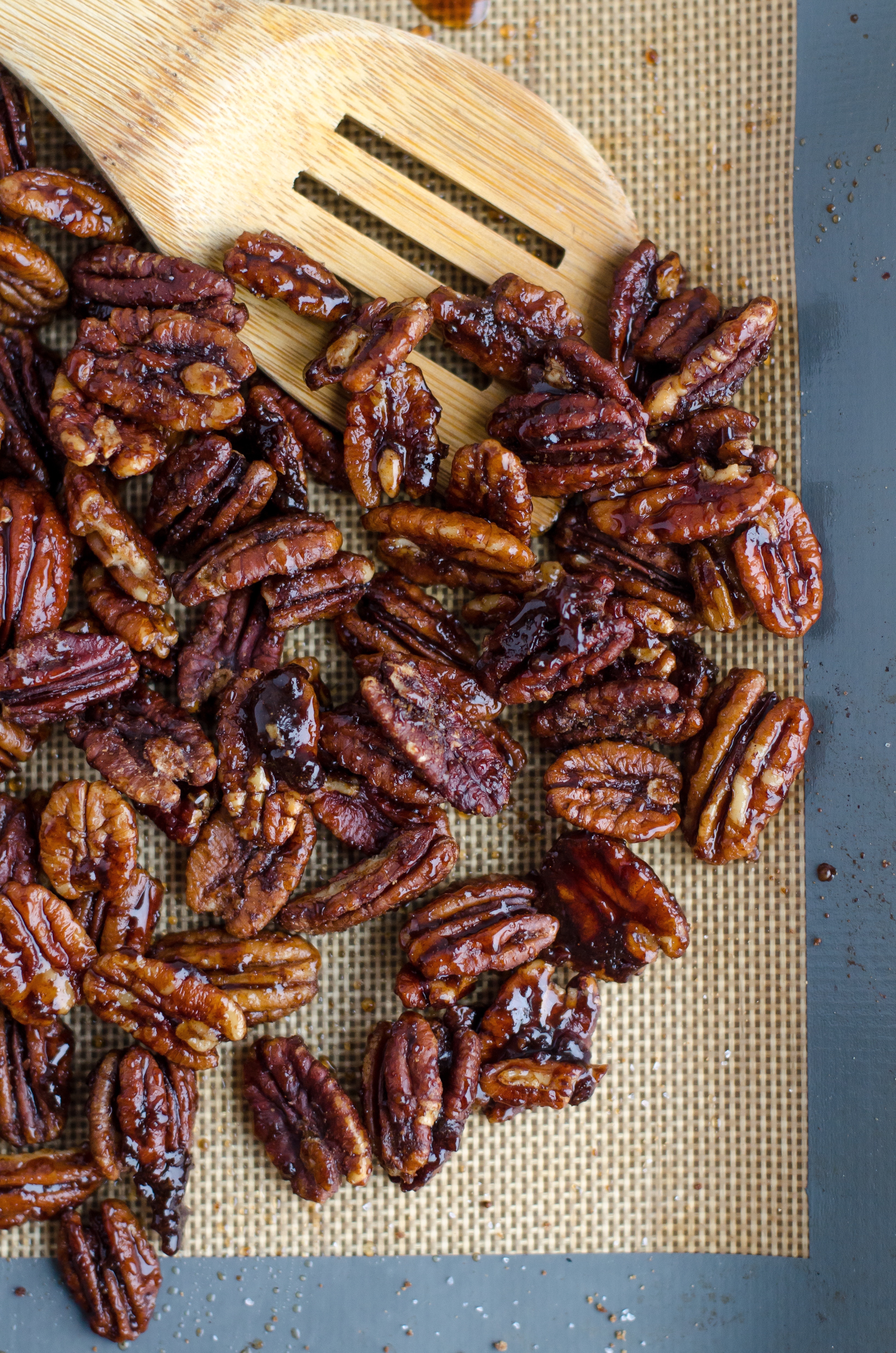 Caramelized pecans. 