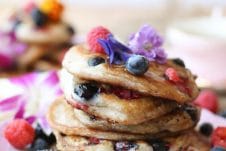 These Gluten Free Vegan Elderflower Pancakes are perfect for any Mother's Day Brunch or any other weekend treat.