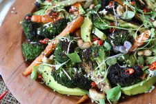 This Gluten Free Vegan Grilled Broccoli, Carrot and Avocado Salad with Sesame Dressing is the perfect balanced salad recipe for Summer grilling or BBQ entertaining or weeknight meals.