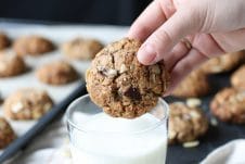 These Salted Chocolate Almond Vegan Lactation Cookies are perfect gluten free plant-based breastfeeding snacks for nursing moms!
