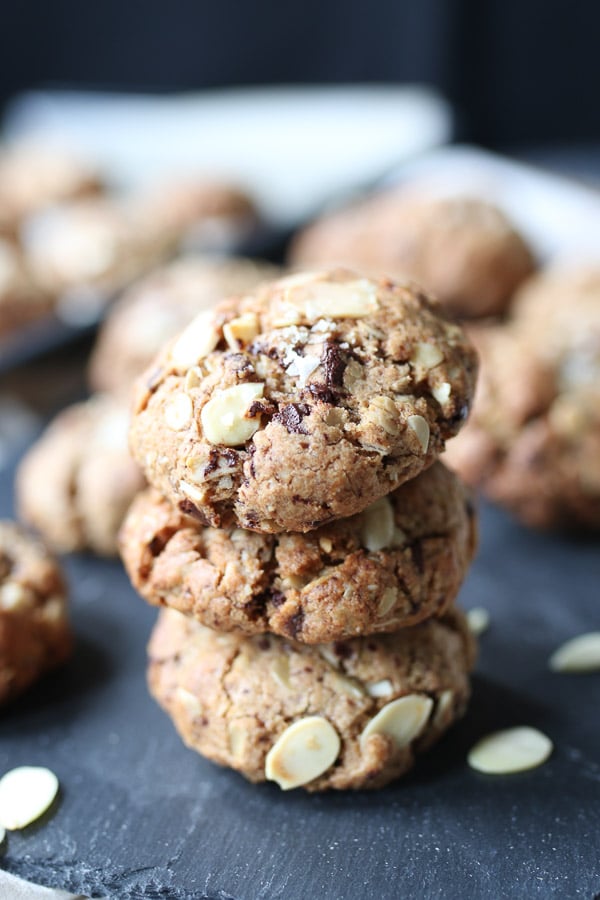 Salted chocolate vegan lactation cookies to increase breastmilk supply.