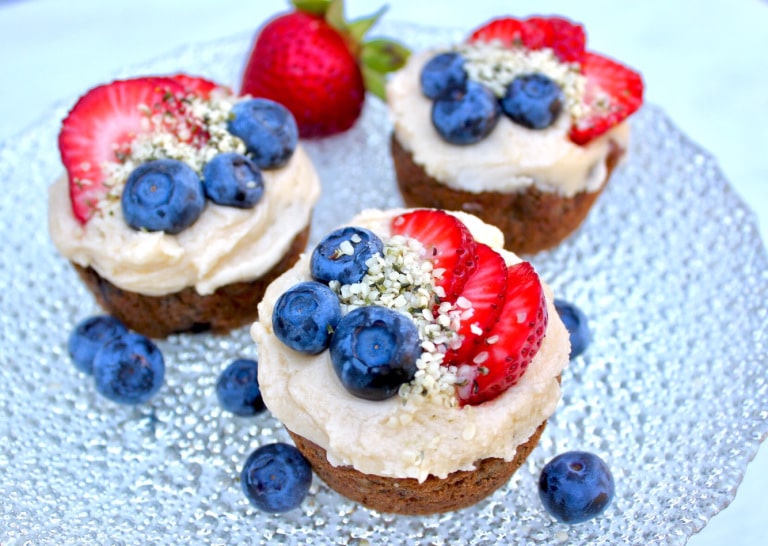 close up of garbanzo berry cupcakes