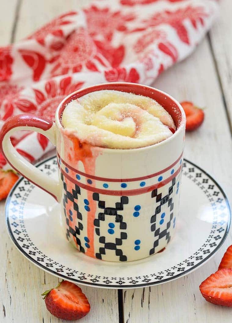 Strawberry mug cake