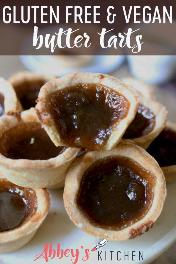 a pile of vegan butter tarts.