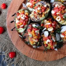 This Keto Grilled Avocado Bruschetta is the perfect Low Carb and Gluten Free Summer BBQ Recipe for outdoor entertaining and snacking.