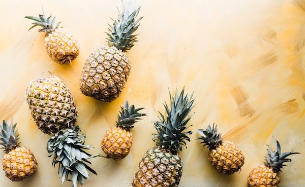 birds eye view of pineapples