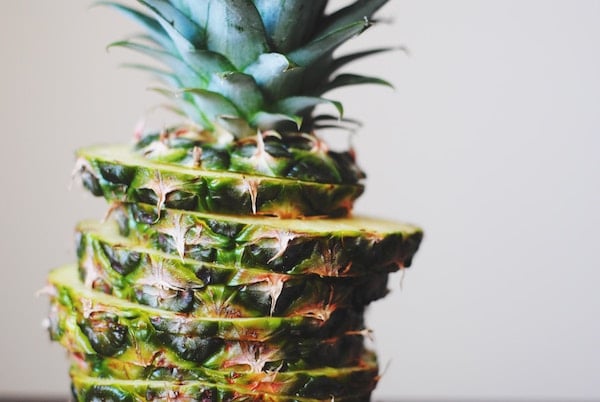 close up of pineapple