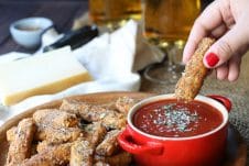 These Keto Mozzarella Sticks make delicious Low Carb, Gluten Free Party Snacks that everyone at the party is going to love!