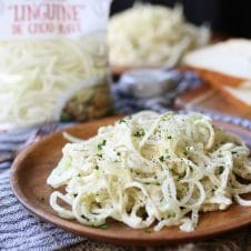 This vegan keto pasta alfredo is gluten free, and paleo friendly and absolutely loaded with flavour- a perfect low carb swap for a traditional pasta dinner!
