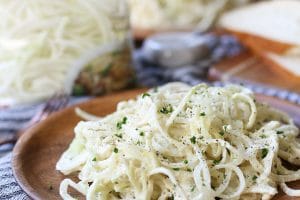 This vegan keto pasta alfredo is gluten free, and paleo friendly and absolutely loaded with flavour- a perfect low carb swap for a traditional pasta dinner!