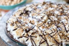 This Frozen Vegan Peanut Butter Pie is a great No Bake, No Sugar Added, Gluten Free, Healthy Nice Cream Dessert that is perfect for Summer when it's too hot to cook or bake dessert!
