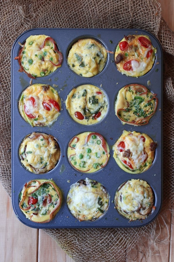 Egg cups in a muffin tray
