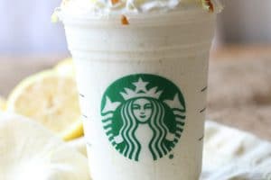 I share my healthy vegan lemon bar frappuccino, a must-try Starbucks copy cat recipe to get you through the last few weeks of Summer without all of the excess sugar!