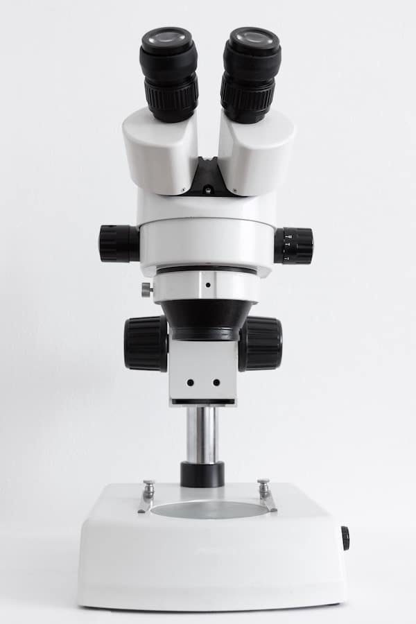 White microscope.