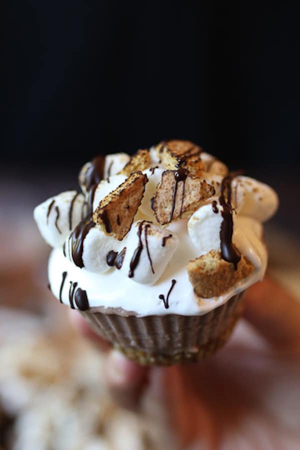 Mini Vegan Frozen S'mores Cupcakes-image