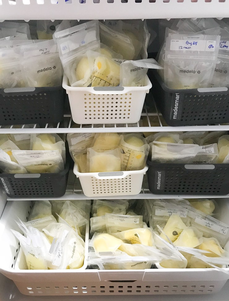 freezer full of breast milk supply