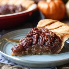 This Vegan Pecan Pie is the perfect Thanksgiving, Christmas and Holiday dessert that is gluten free, dairy-free, plant-based and corn syrup free!