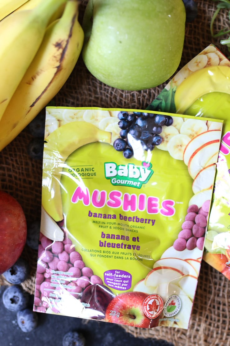 close up of a package of baby food 