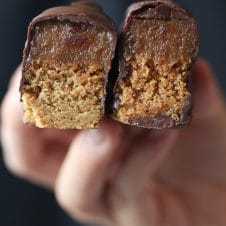 These Vegan Twix Bars are the perfect gluten free dairy free healthier Halloween candy that you can feel good about serving your kids or yourself any day of the year!