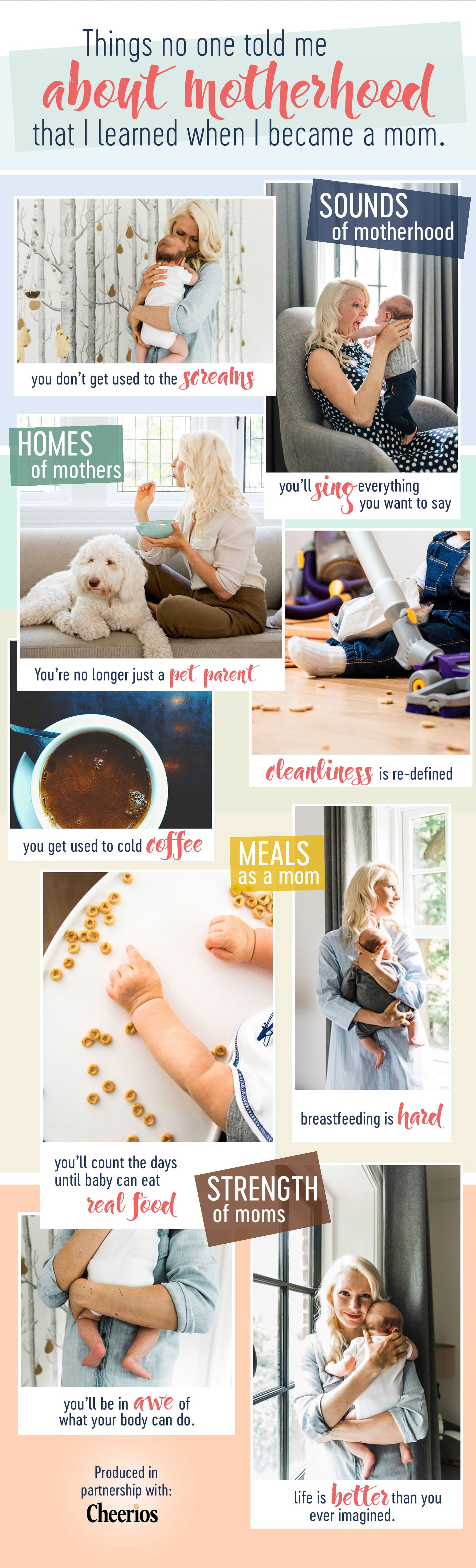 pinterest image of various motherhood photos with text overlay 