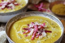 With winter around the corner, this vegan yellow beet coconut curry soup is the perfect gluten free recipe to stay warm and cozy. Whether your entertaining for the holidays or needing an easy weeknight dinner recipe, this vegan curry soup will do the trick.