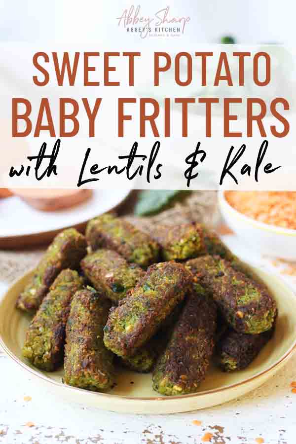Sweet Potato Fritters with Lentils & Kale (Vegan BLW Recipe) Abbey's