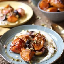 Vegan maple roasted persimmons make the ultimate gluten free holiday dessert that is equally nutritious and delicious.