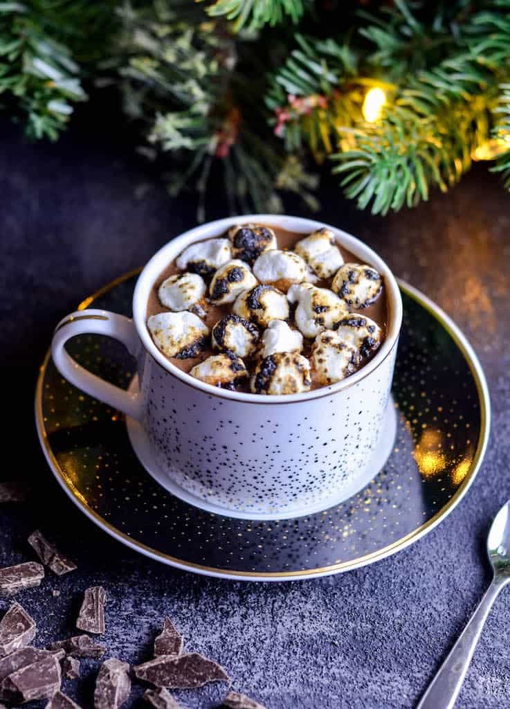 Hot chocolate in a mug. 