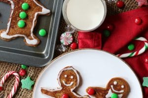 These Vegan Gluten Free Gingerbread Men Pancakes make the perfect Holiday breakfast recipe for decorating and enjoying with the kids.