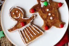 These Vegan Gluten Free Gingerbread Men Pancakes make the perfect Holiday breakfast recipe for decorating and enjoying with the kids.