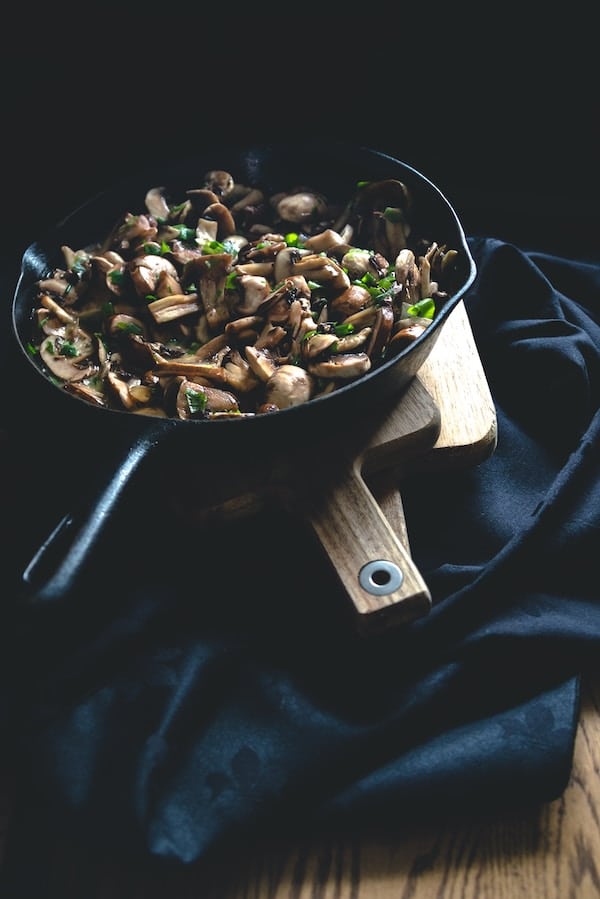 cooked vegetables in a nonstick pan