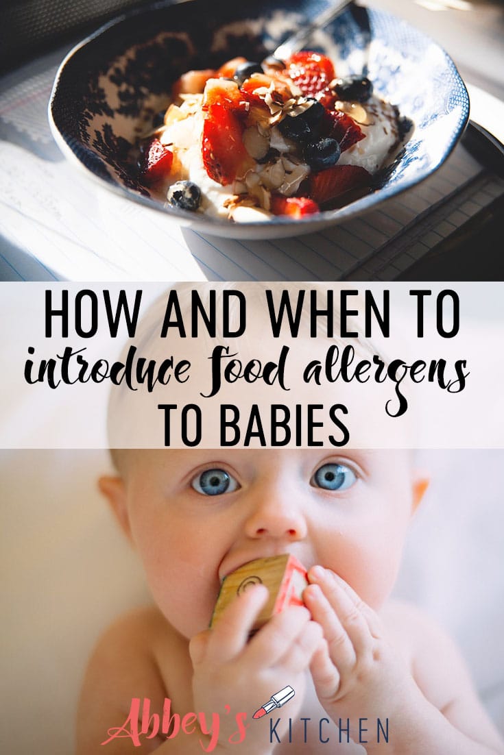 pinterest image of gluten free food in a bowl above an image of a baby with blue eyes with text overlay