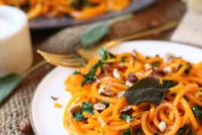 These Vegan Brown Butter Butternut Squash Noodles are the perfect Gluten Free Plant Based Zoodles recipe for an easy weeknight meal.