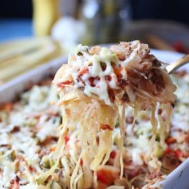 Craving a cheeseburger but trying to avoid your local fast food joint? This Keto Friendly Low Carb Cabbage Cheeseburger Casserole is a lightened up version that doesn't skimp on the pickles.