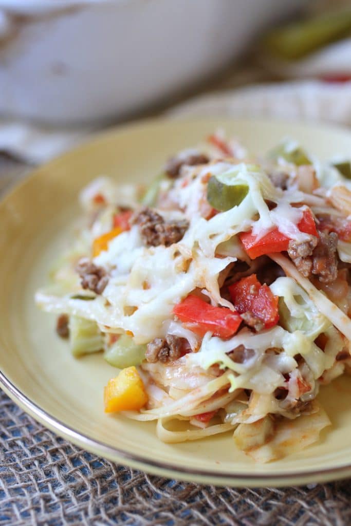 Cabbage Cheeseburger Casserole Abbey's Kitchen