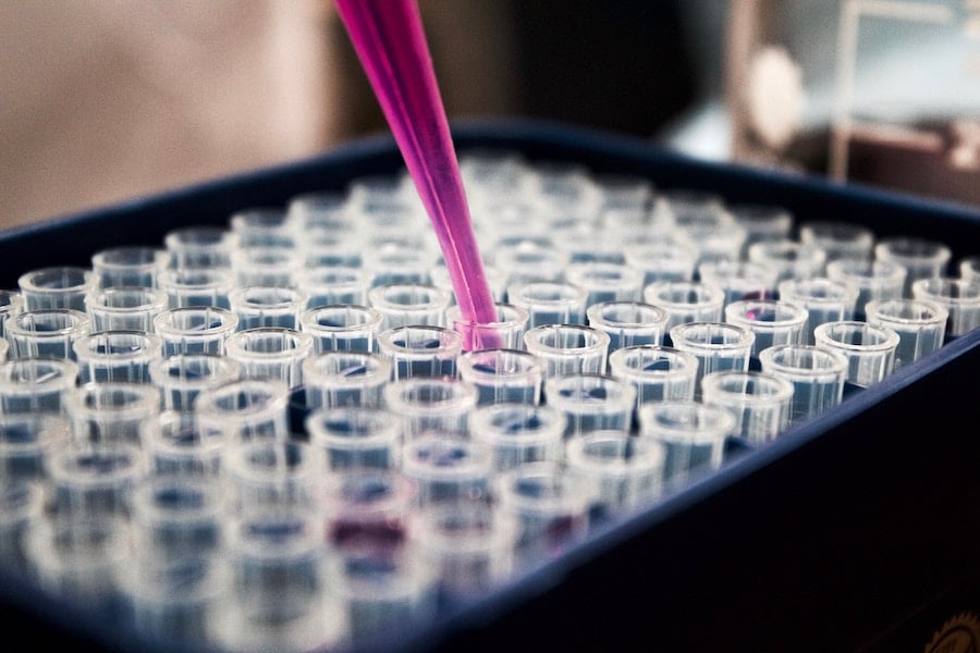 Test tubes in a bin.